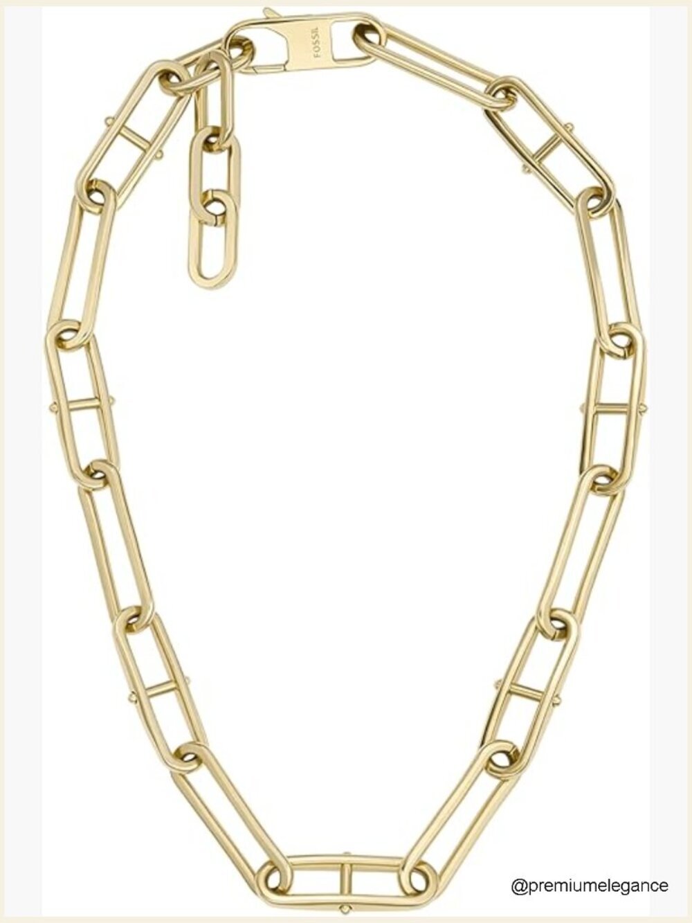 Gold-Tone Stainless Steel Station Necklace with Lobster Clasp